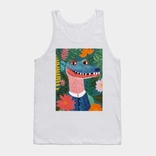 Crocodile and flowers Tank Top